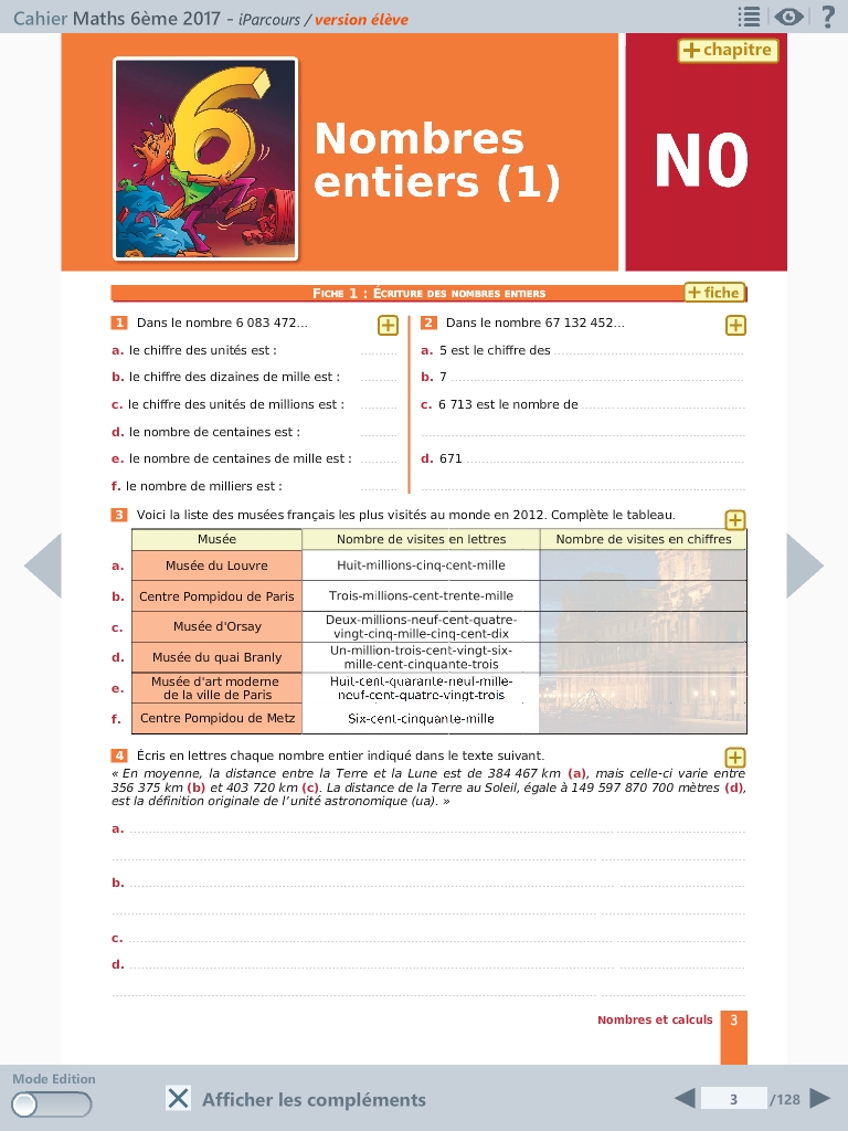 Cahier D'exercice Iparcours Maths 6ème 2021