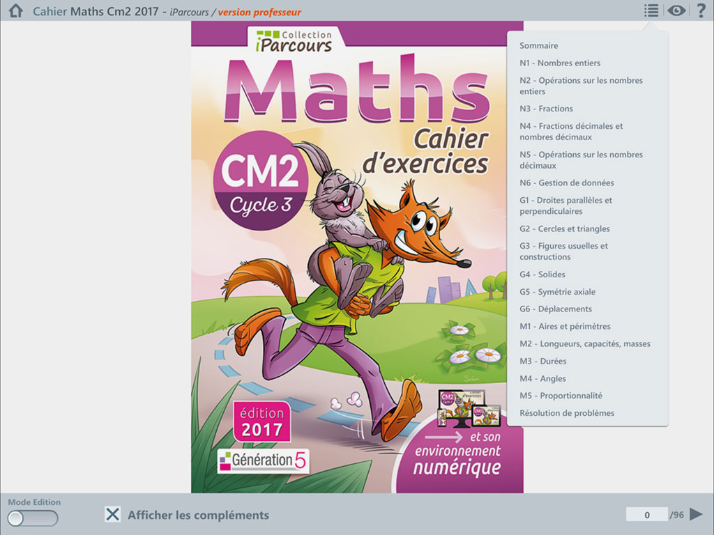 Cahier numérique iParcours Maths CM2